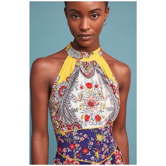 Anthropologie Dresses & Skirts - Anthropologie Maeve Myriam halter floral maxi dress size 4